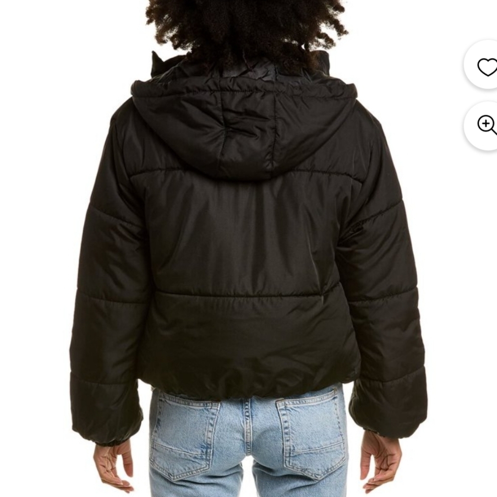 Therapy Cropped Pink Lined Puffer Jacket - Picture 2 of 7